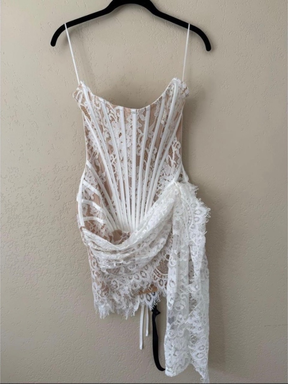 Heiress Beverly Hills Lace Corset Mini Dress with Satin Detailing - Picture 5 of 6